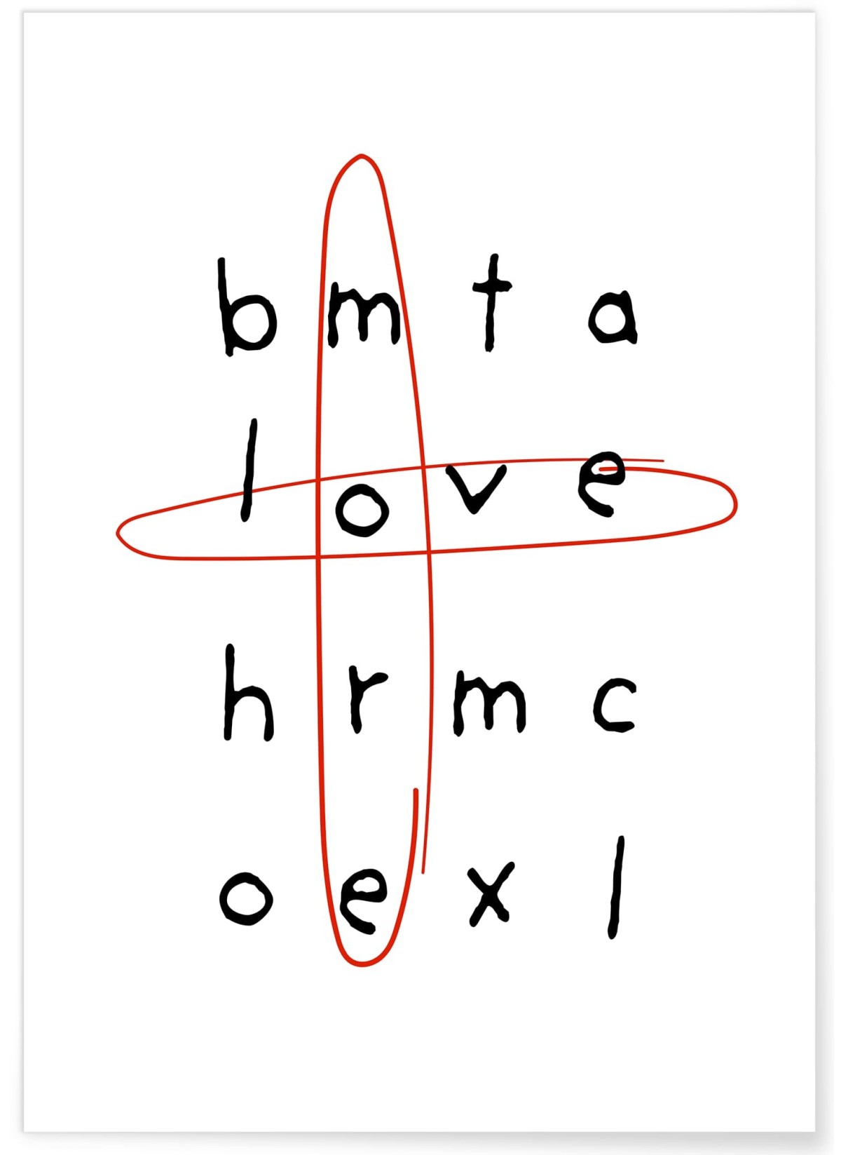 Affiche Mots croisés Love