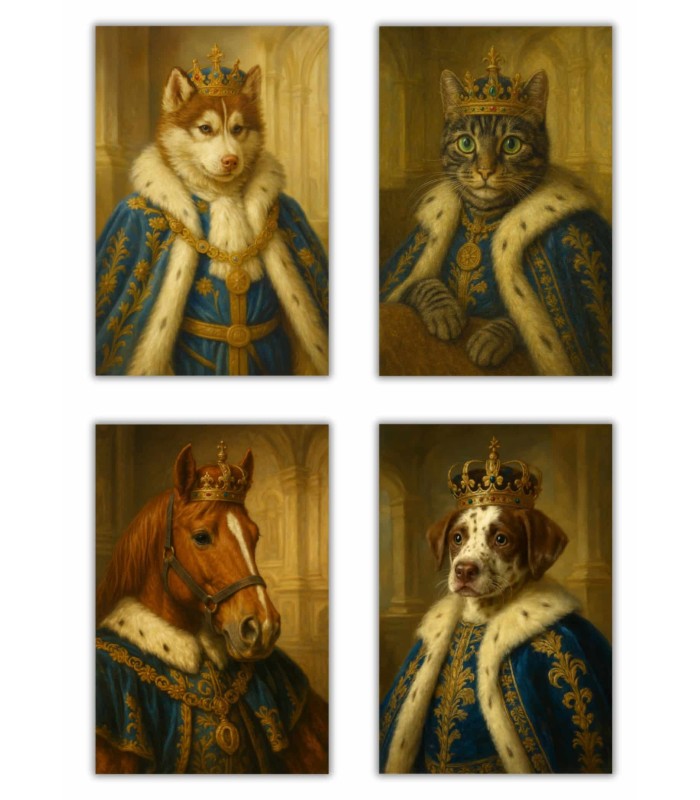 Portrait d'animaux style royal