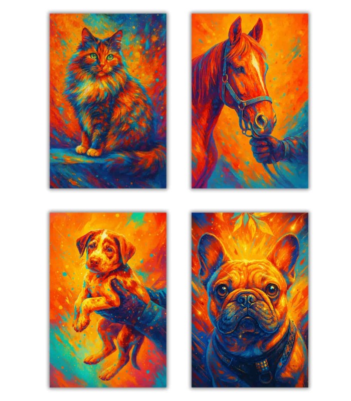 Portrait d'animaux style pop art
