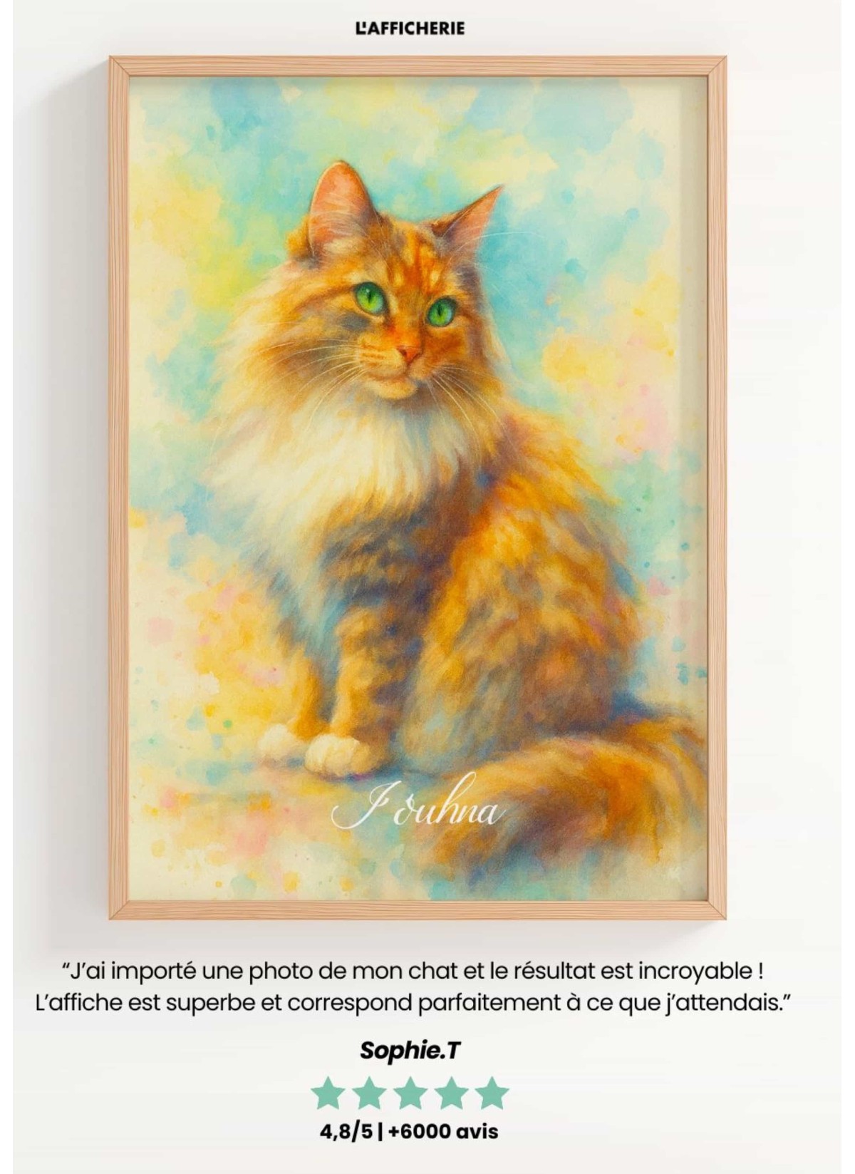 Transformez la photo de votre animal en peinture aquarelle & huile | L’AFFICHERIE