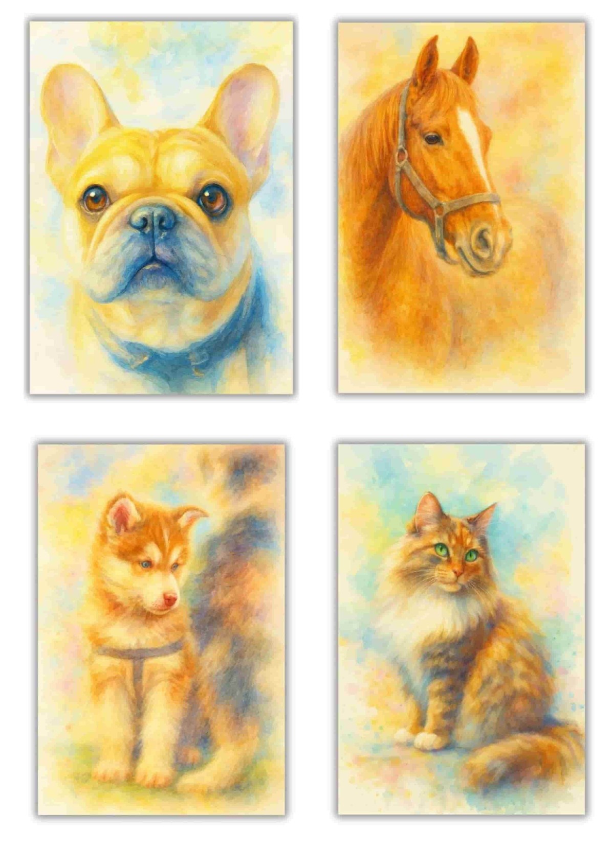 Transformez la photo de votre animal en peinture aquarelle & huile | L’AFFICHERIE