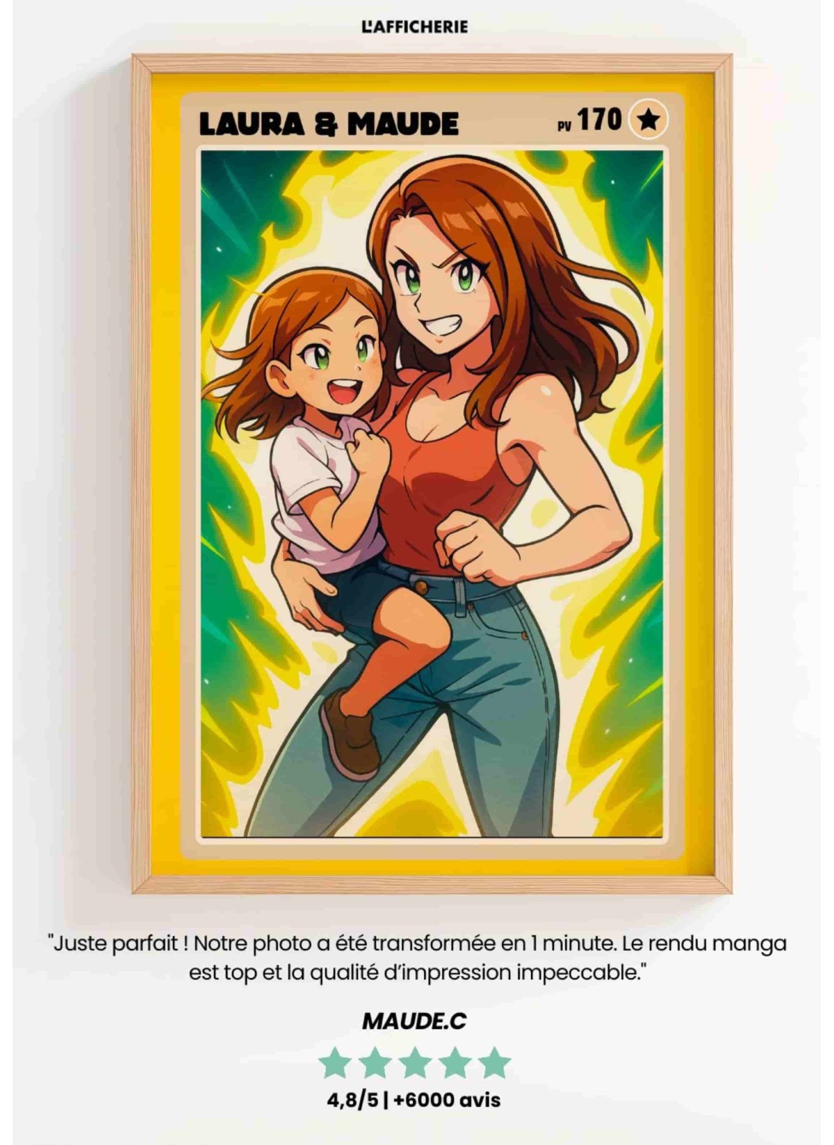 Affiche Carte de Collection Personnalisée | Portrait Manga | LAFFICHERIE