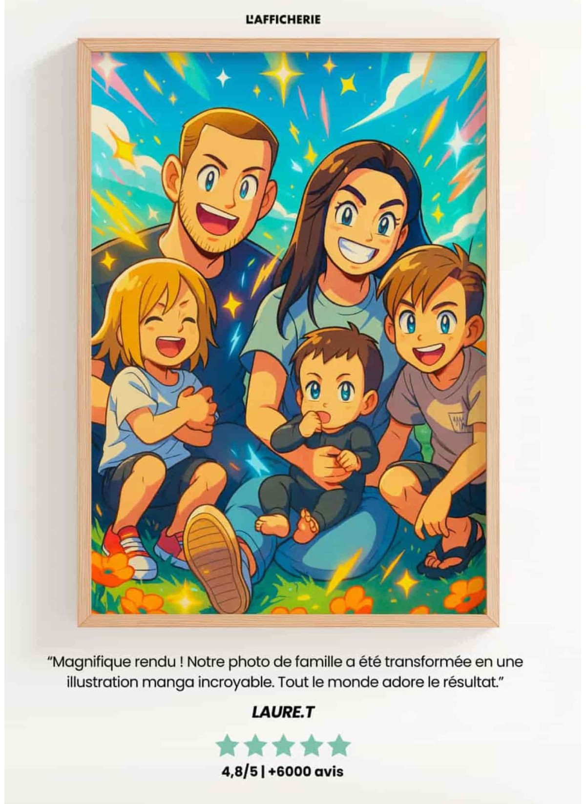 Affiche Manga Personnalisée Famille  | LAFFICHERIE