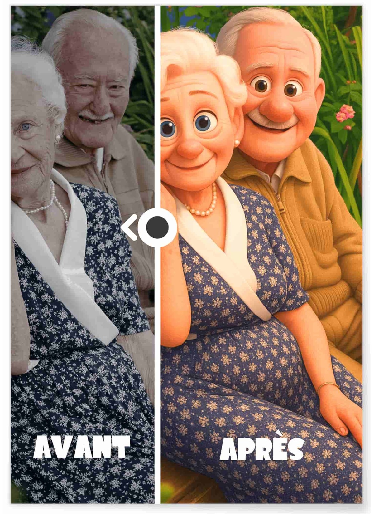 Portrait Style Film d'Animation ┃Grands-parents | L'AFFICHERIE
