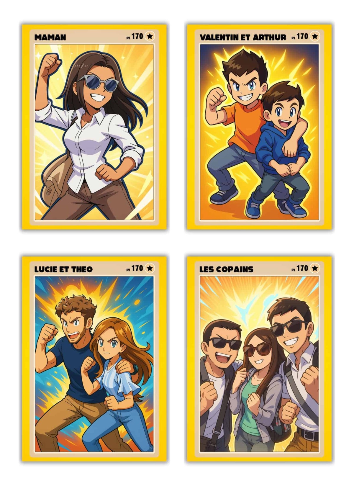 Affiche Carte de Collection Personnalisée | Portrait Manga Maman | LAFFICHERIE