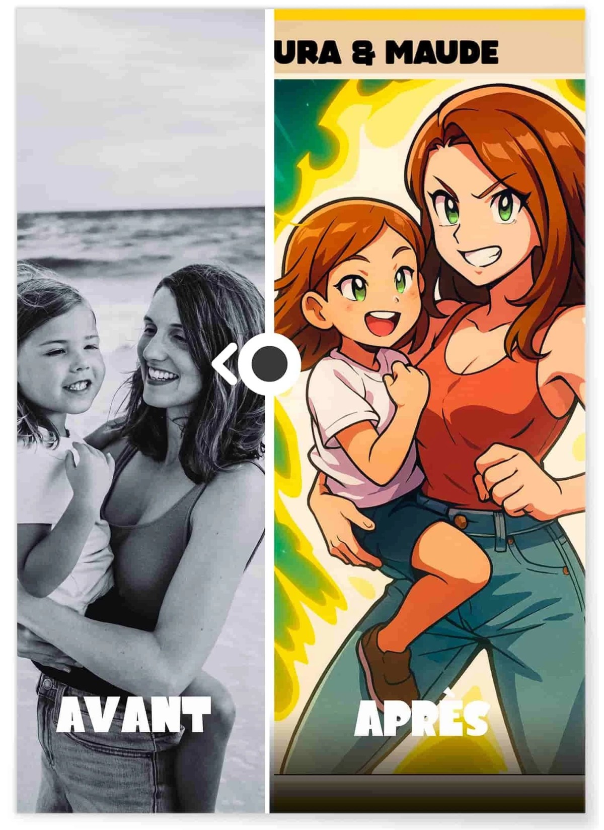 Affiche Carte de Collection Personnalisée | Portrait Manga Amis | LAFFICHERIE