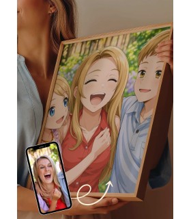 Affiche Manga Personnalisée – Votre photo transformé en personnage manga avec IA┃Maman | LAFFICHERIE