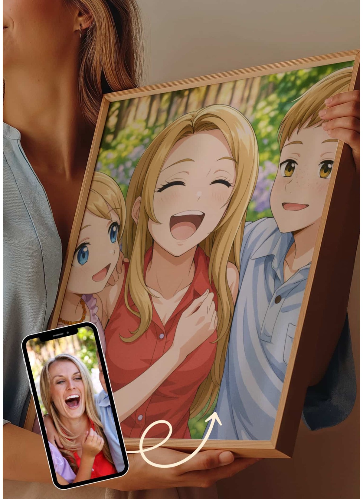 Affiche Manga Personnalisée – Votre photo transformé en personnage manga avec IA┃Maman | LAFFICHERIE