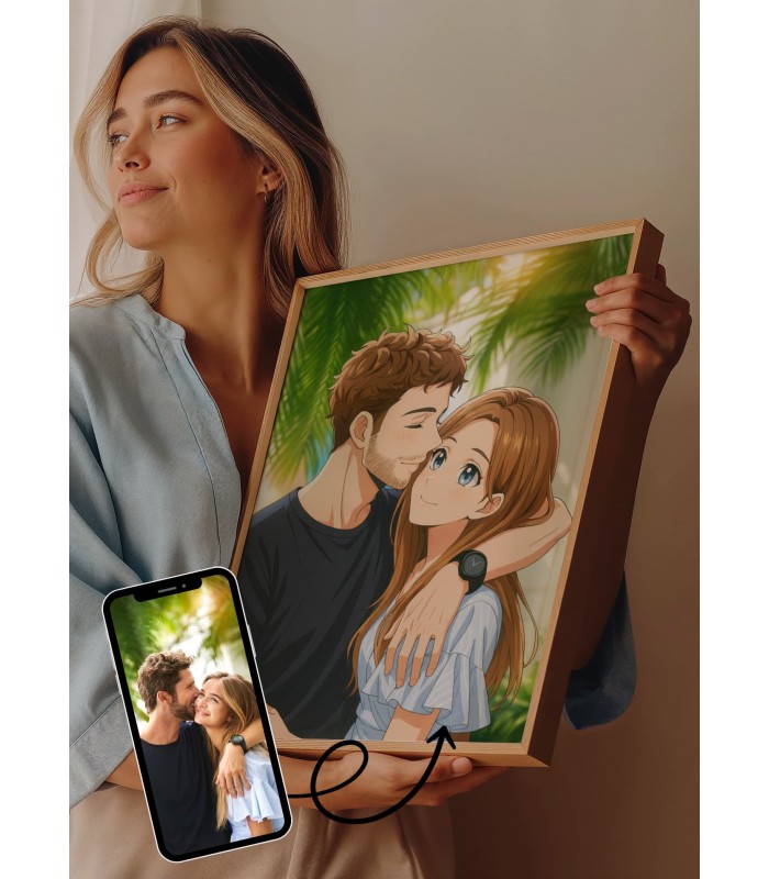 Affiche Manga Personnalisée – Votre photo transformé en personnage manga avec IA┃Couple | LAFFICHERIE