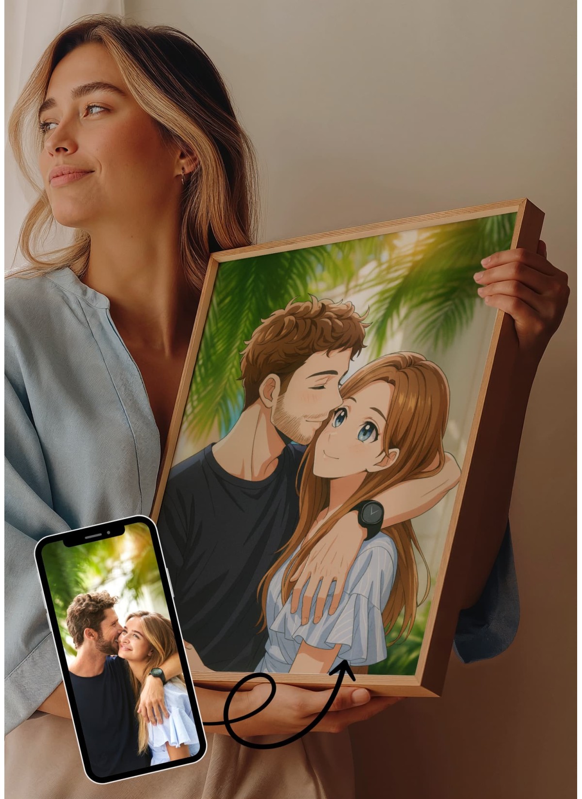 Affiche Manga Personnalisée – Votre photo transformé en personnage manga avec IA┃Couple | LAFFICHERIE