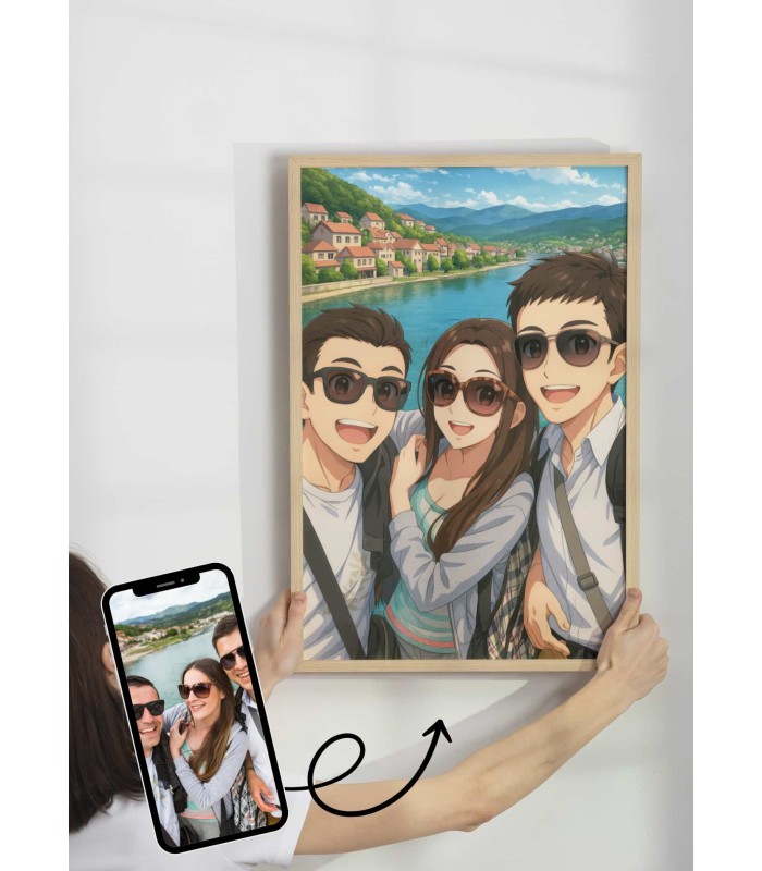 Affiche Manga Personnalisée – Votre photo transformé en personnage manga avec IA┃Amis| LAFFICHERIE