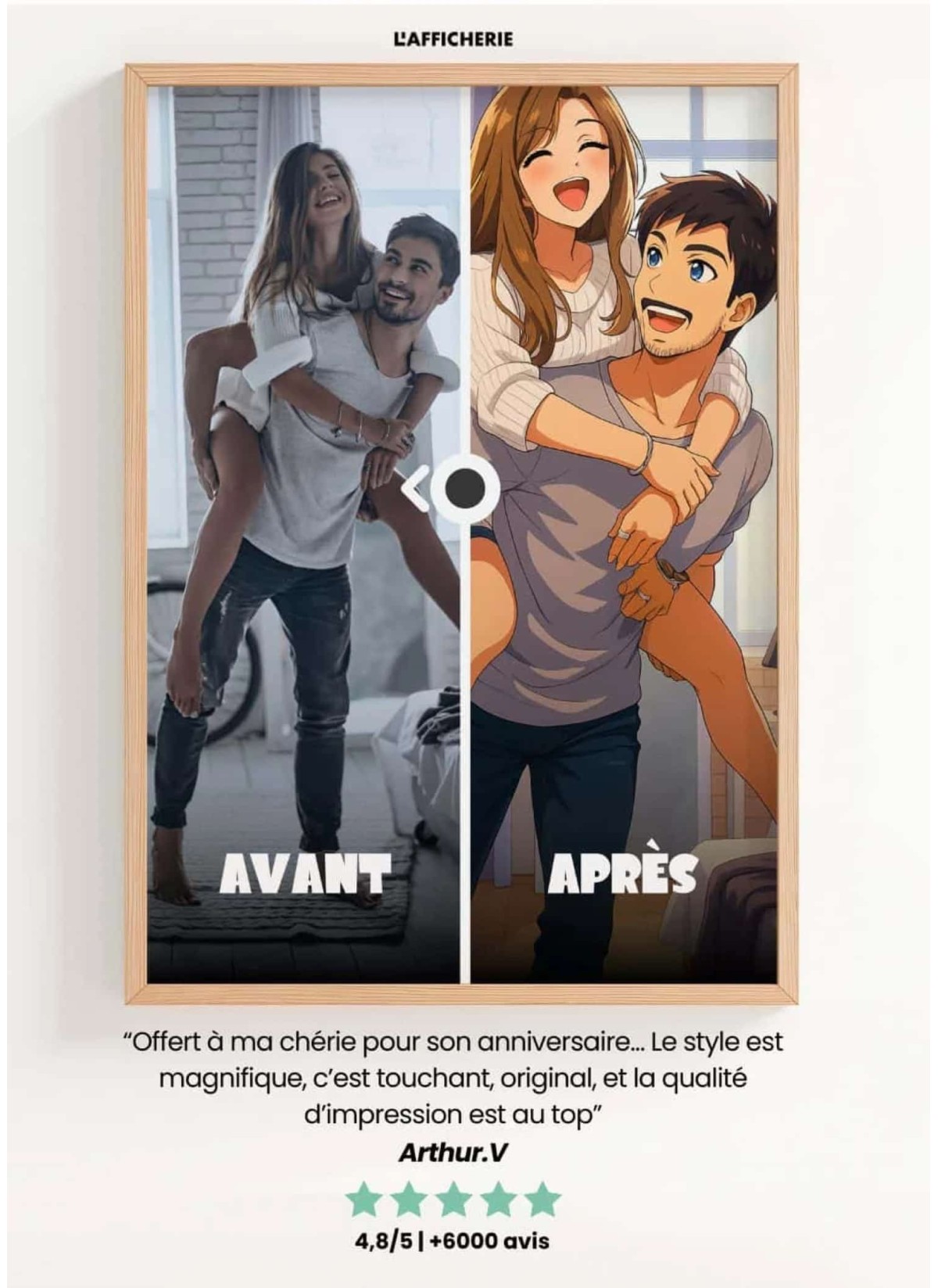 Affiche Manga Personnalisée – Votre photo transformé en personnage manga avec IA┃Grands-parents| LAFFICHERIE