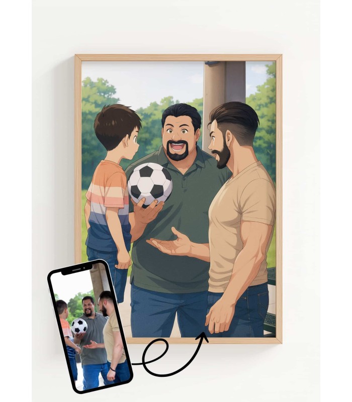 Affiche Manga Personnalisée – Votre photo transformé en personnage manga avec IA┃Oncle et tante | LAFFICHERIE