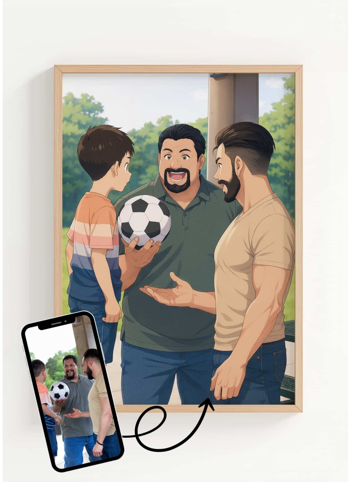 Affiche Manga Personnalisée – Votre photo transformé en personnage manga avec IA┃Oncle et tante | LAFFICHERIE