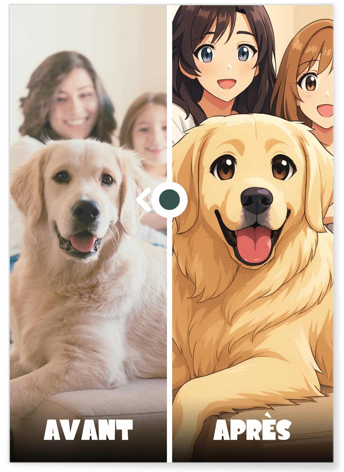 Affiche Manga Personnalisée – Votre photo transformé en personnage manga avec IA┃Animaux | LAFFICHERIE