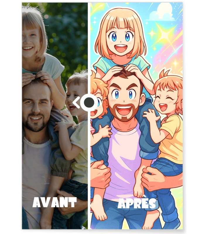 Affiche Manga Personnalisée Papa  | LAFFICHERIE