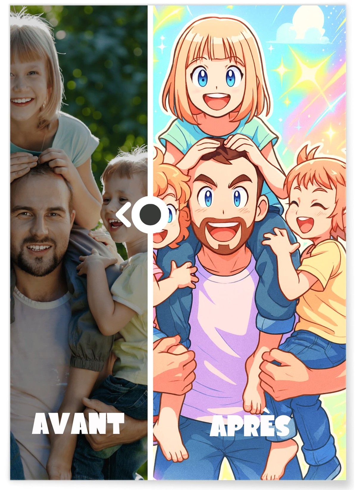 Affiche Manga Personnalisée Papa  | LAFFICHERIE