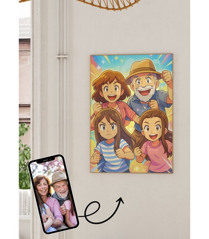 Affiche Manga Personnalisée Grands-parents  | LAFFICHERIE