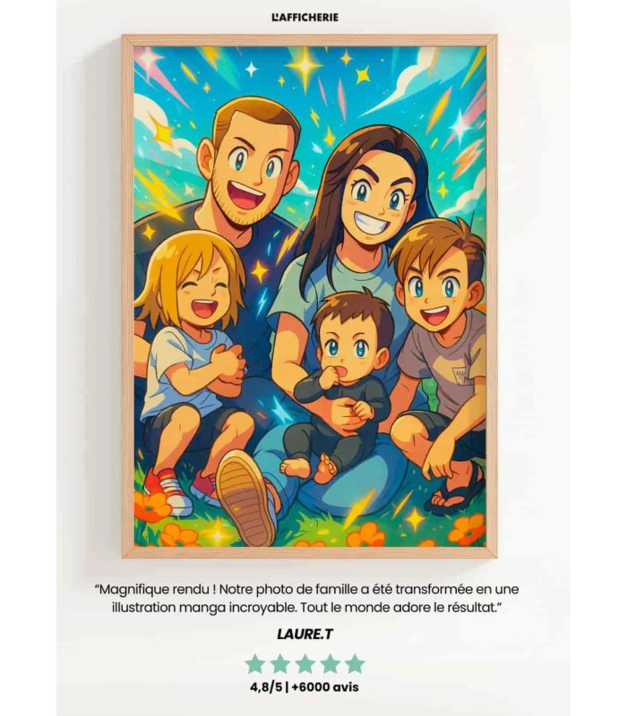Portrait manga personnalisée | Style Animé| Oncle et tante