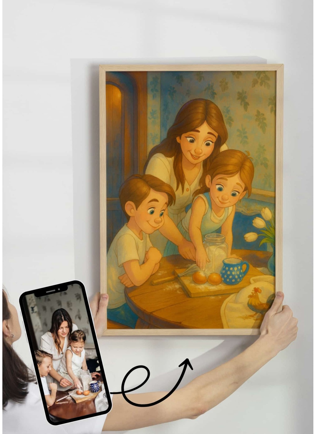 Affiche Style Animation 2 Personnalisée – Portrait magique par IA pour Maman| LAFFICHERIE