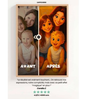 Affiche Style Film d'Animation Personnalisée 2 ┃Maman