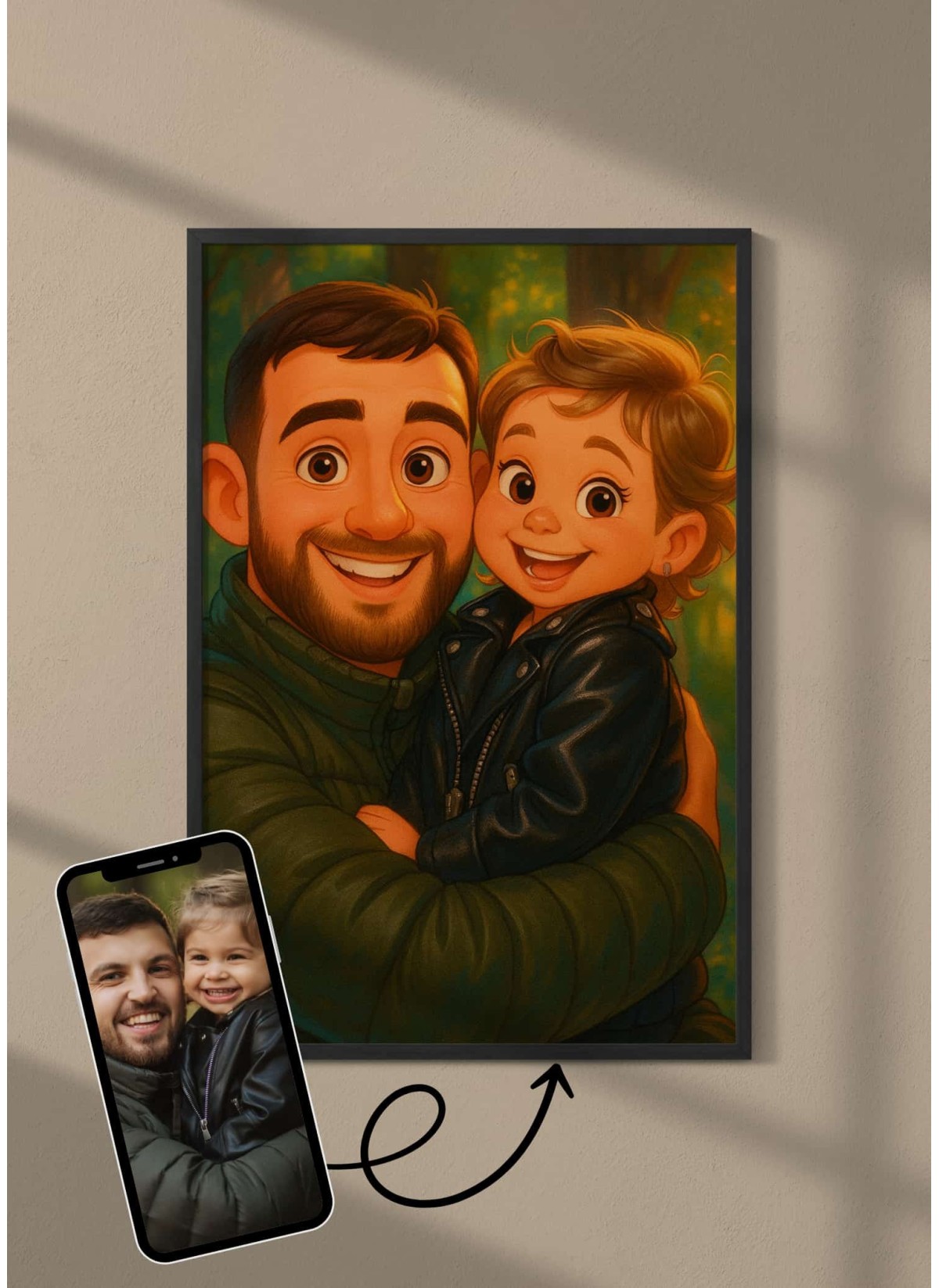 Affiche Style Animation 2 Personnalisée – Portrait magique par IA pour Papa| LAFFICHERIE