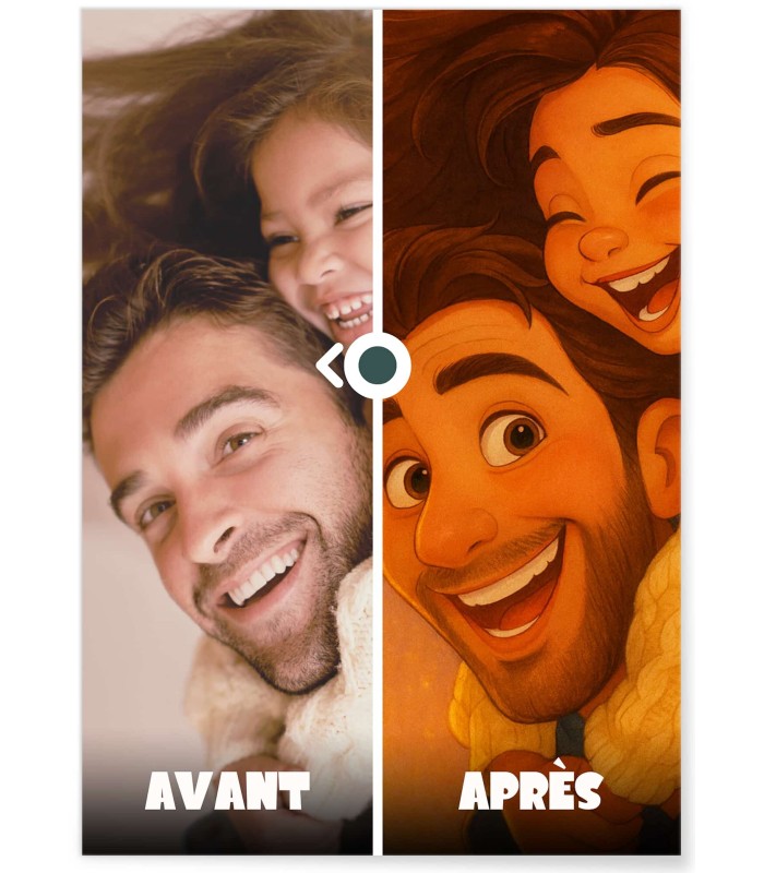 Affiche Style Film d'Animation Personnalisée 2 ┃Papa