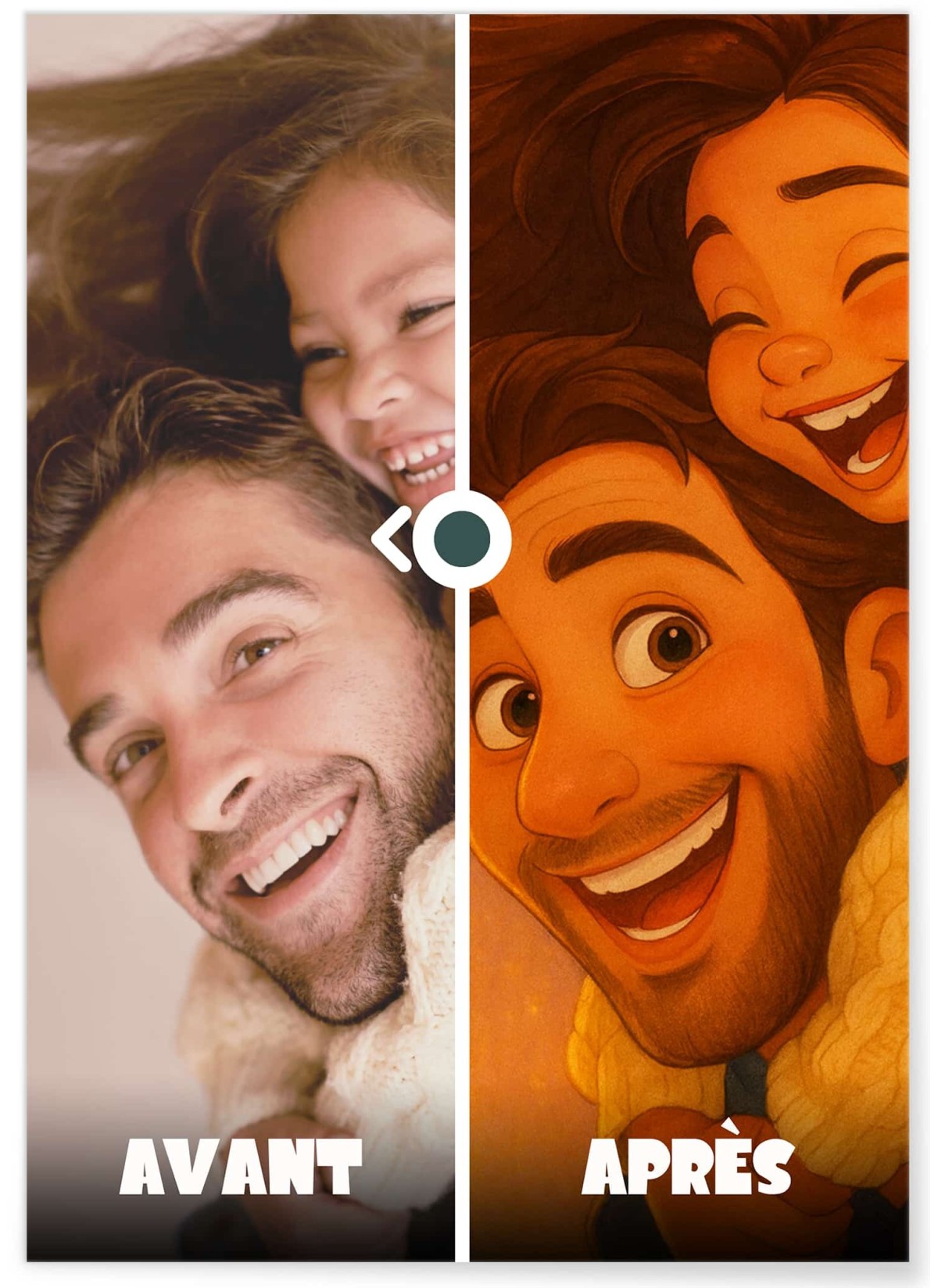 Affiche Style Animation 2 Personnalisée – Portrait magique par IA pour Papa| LAFFICHERIE