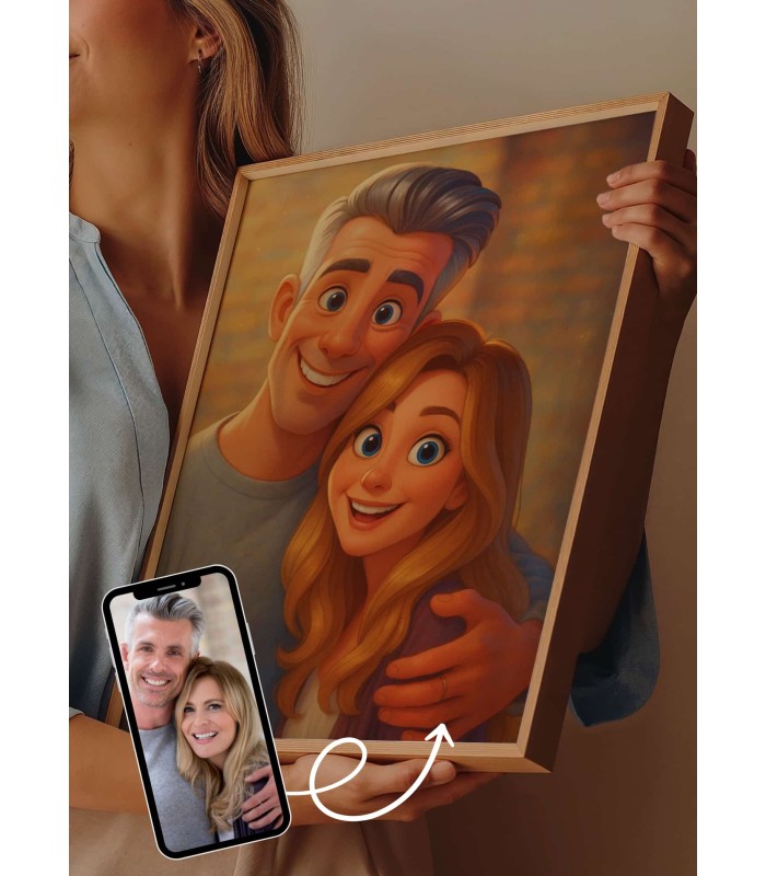 Affiche Style Animation 2 Personnalisée – Portrait magique par IA pour couple| LAFFICHERIE