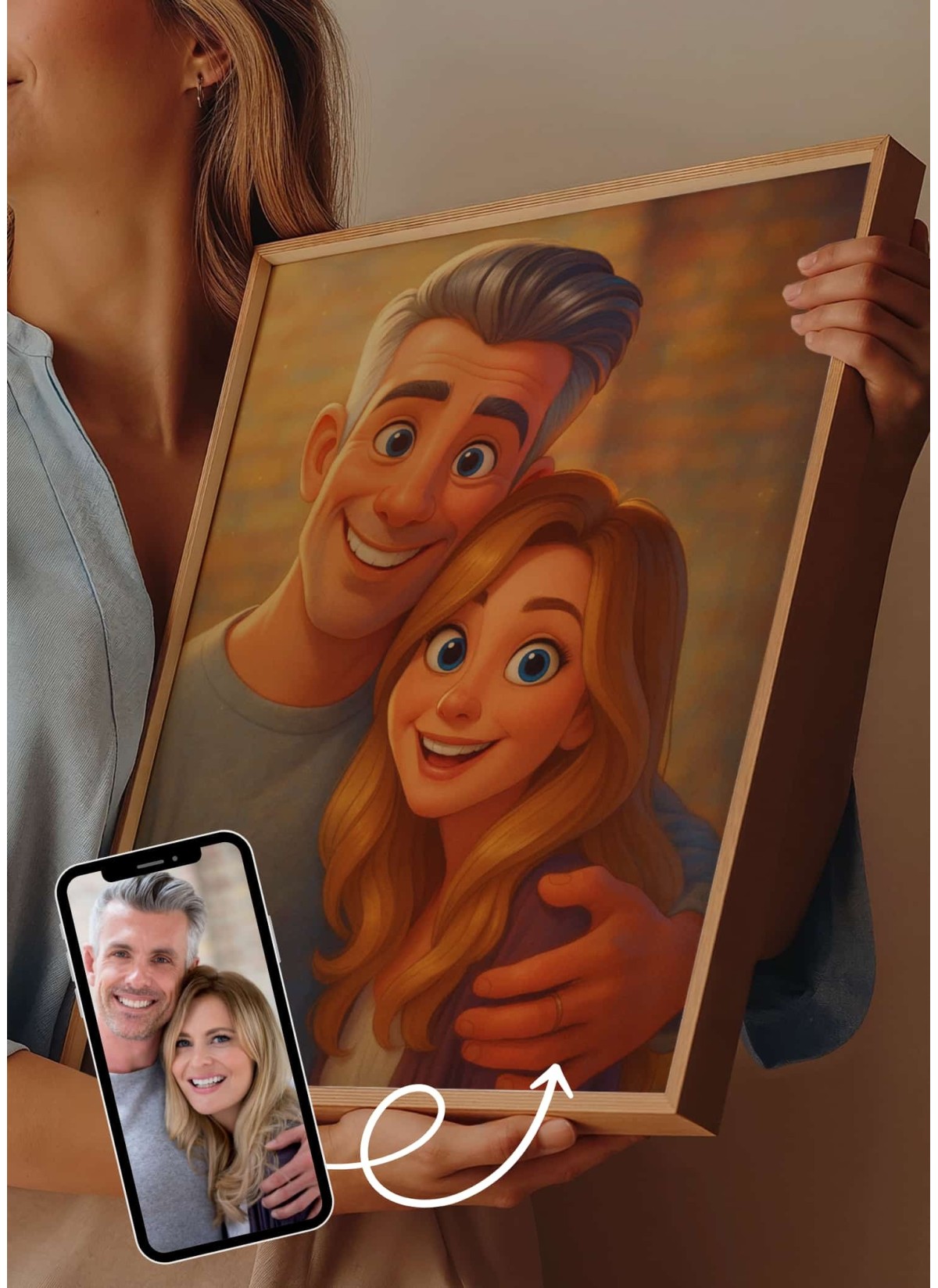 Affiche Style Animation 2 Personnalisée – Portrait magique par IA pour couple| LAFFICHERIE