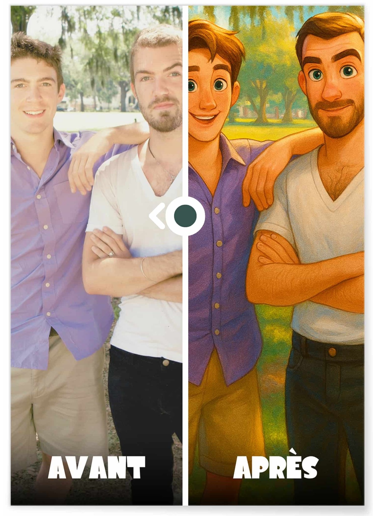 Affiche Style Animation 2 Personnalisée – Portrait magique par IA pour frère et soeur| LAFFICHERIE