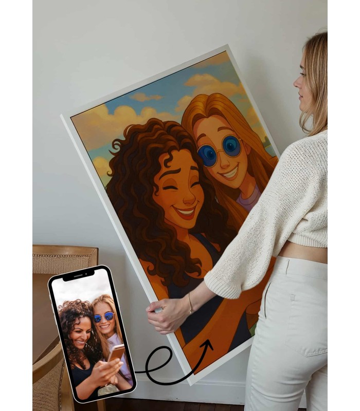 Affiche Style Animation 2 Personnalisée – Portrait magique par IA pour amis| LAFFICHERIE