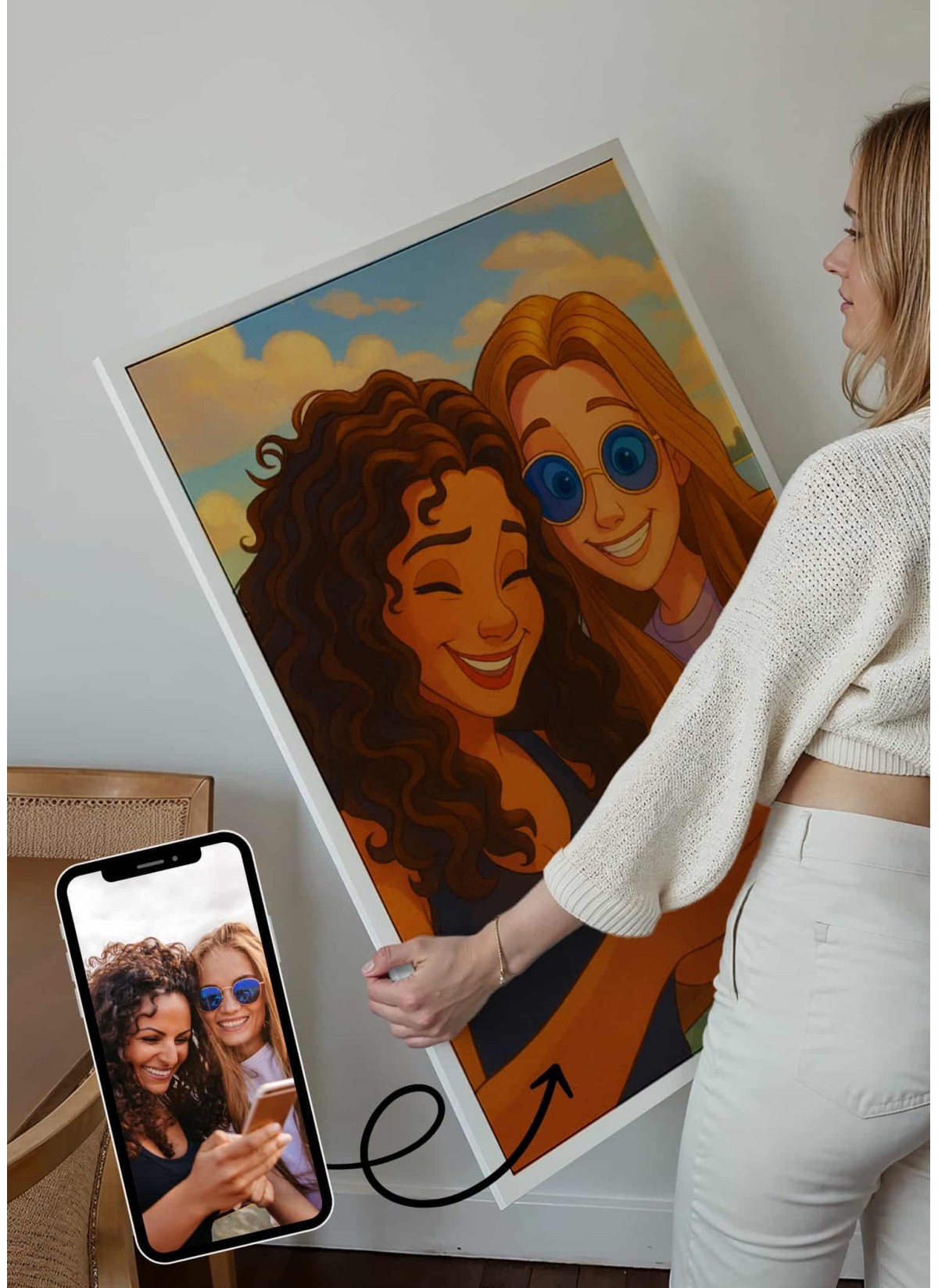 Affiche Style Animation 2 Personnalisée – Portrait magique par IA pour amis| LAFFICHERIE