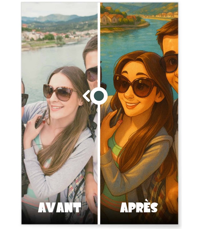 Affiche Style Film d'Animation Personnalisée 2 ┃Amis