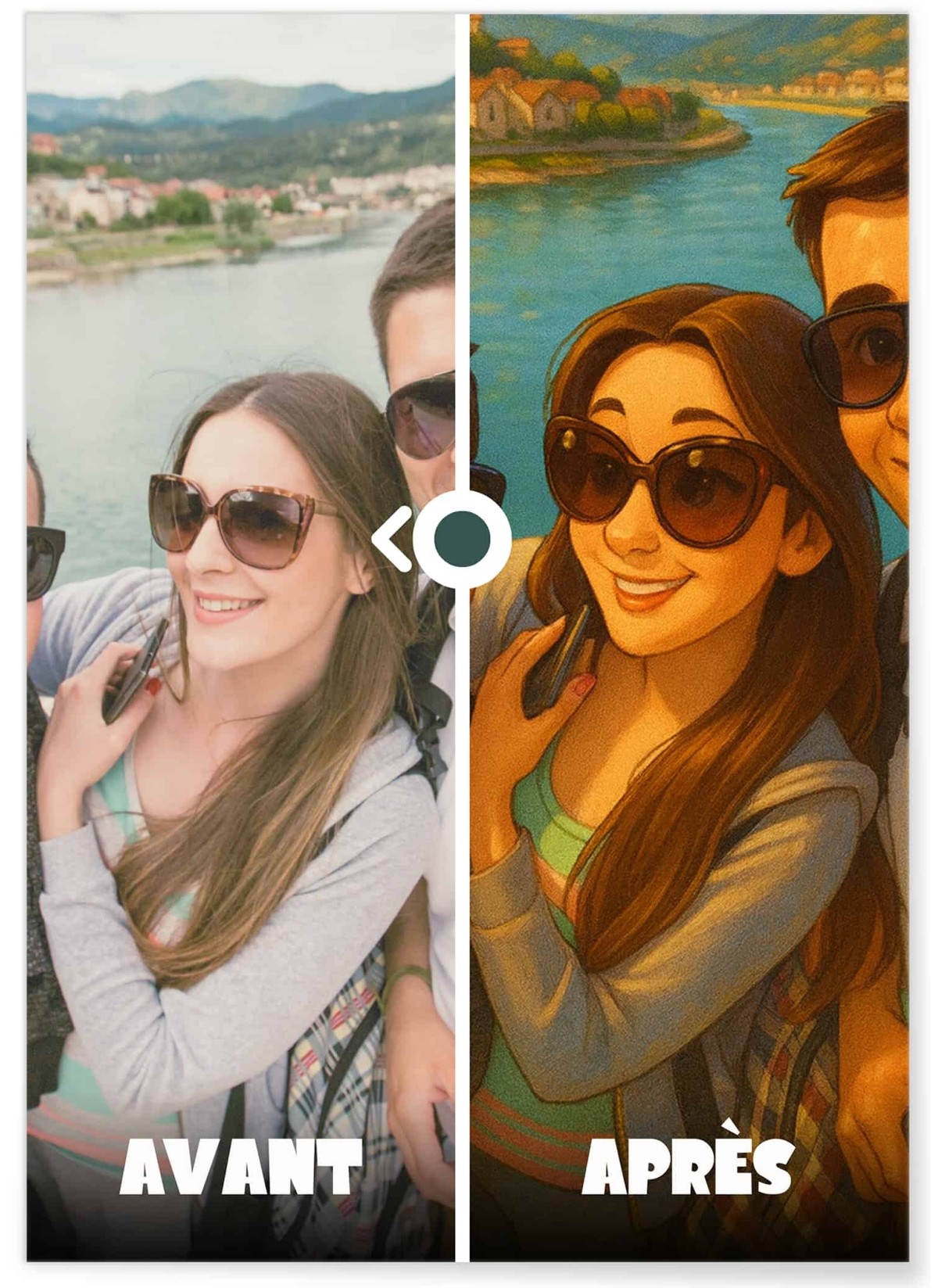 Affiche Style Animation 2 Personnalisée – Portrait magique par IA pour amis| LAFFICHERIE