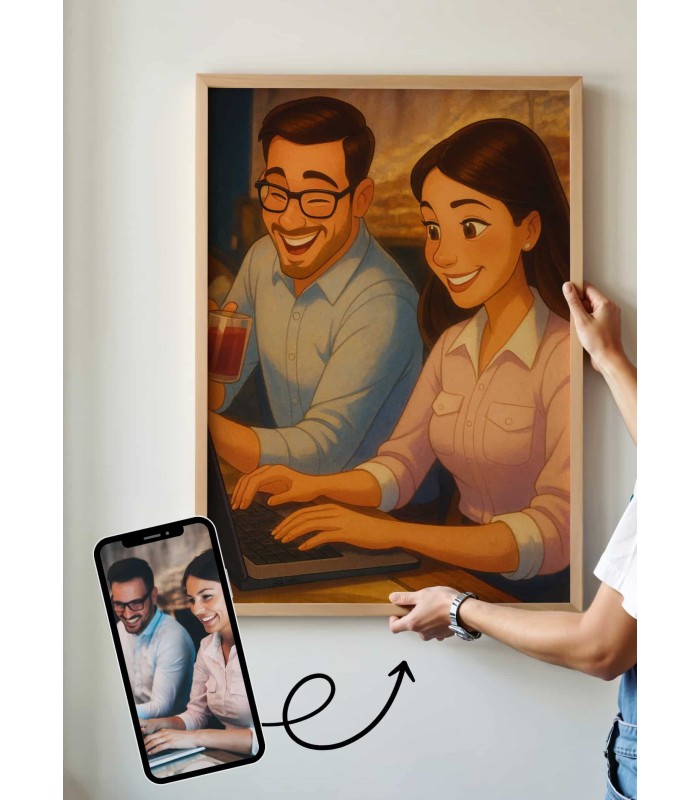 Affiche Style Animation 2 Personnalisée – Portrait magique par IA pour collègues| LAFFICHERIE