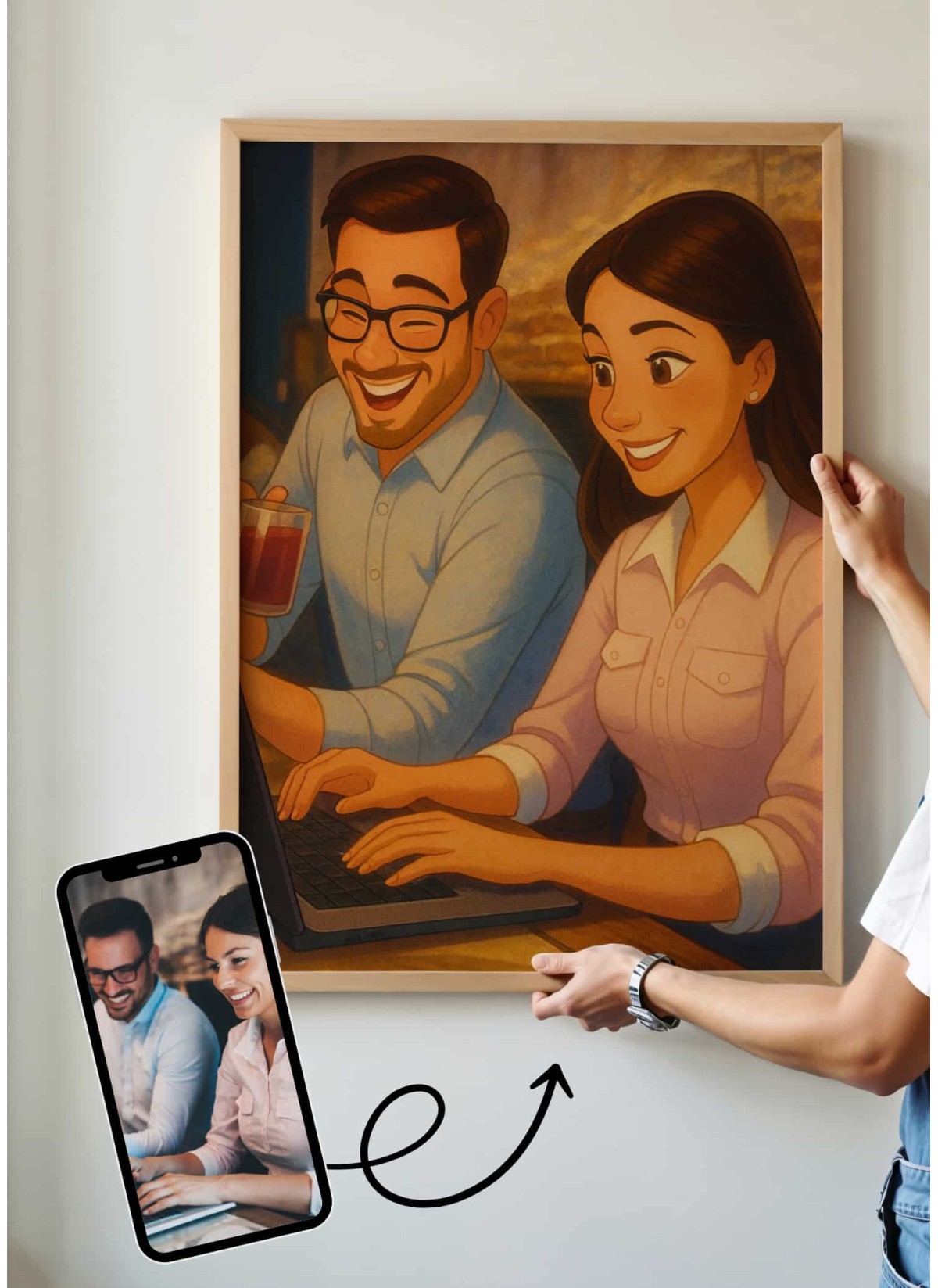 Affiche Style Animation 2 Personnalisée – Portrait magique par IA pour collègues| LAFFICHERIE