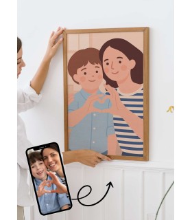 Affiche Illustration minimaliste personnalisée pour maman | L’AFFICHERIE