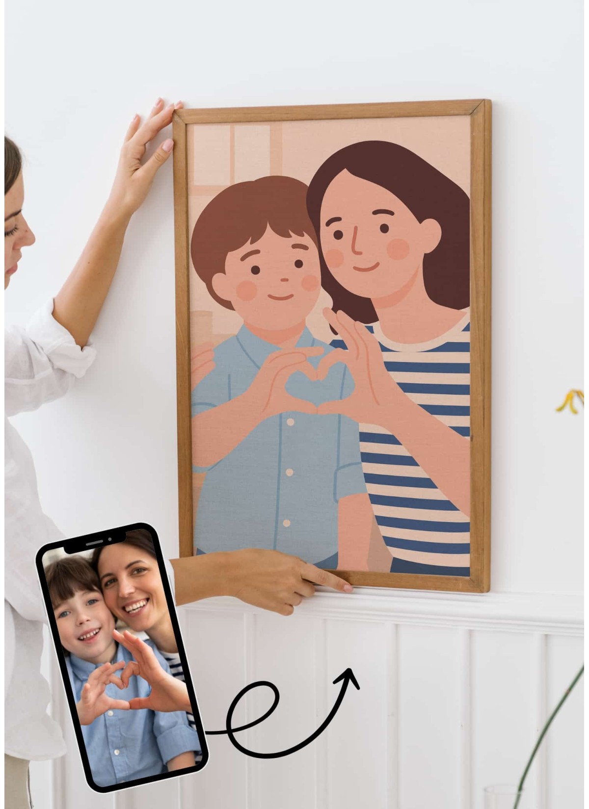 Affiche Illustration minimaliste personnalisée pour maman | L’AFFICHERIE