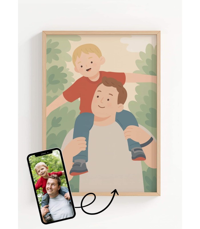 Affiche Illustration minimaliste personnalisée pour papa | L’AFFICHERIE