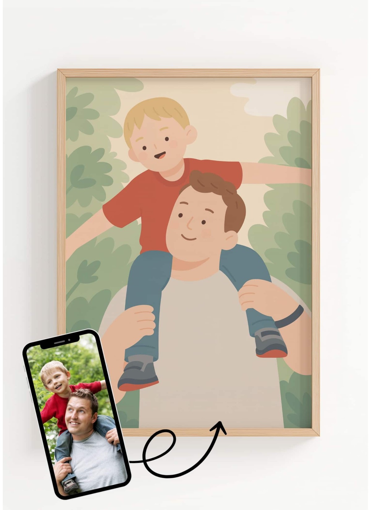 Affiche Illustration minimaliste personnalisée pour papa | L’AFFICHERIE