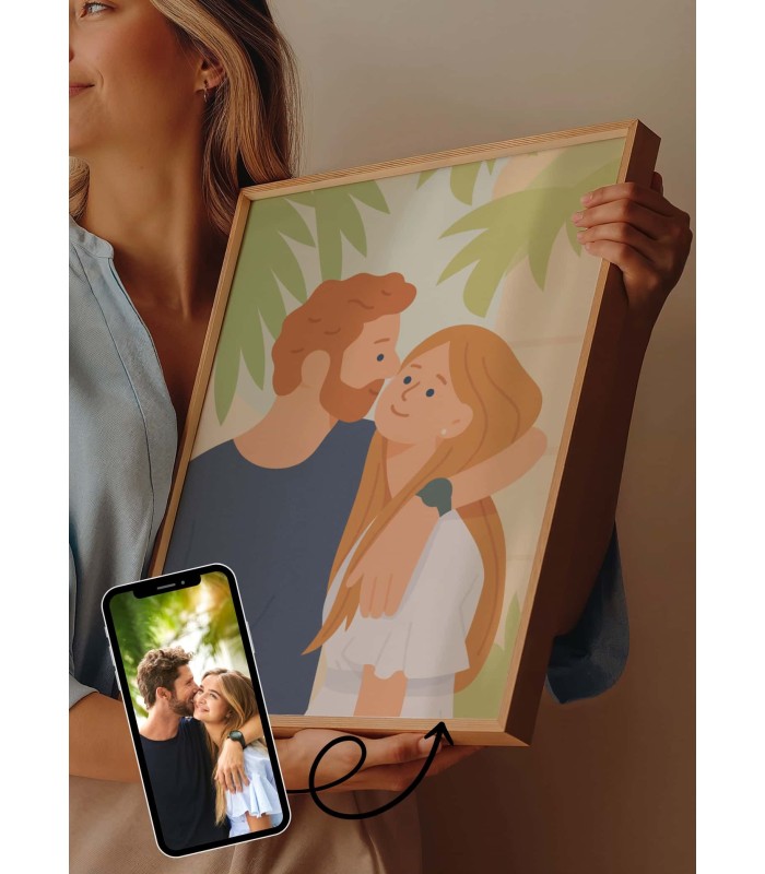 Affiche Illustration minimaliste personnalisée pour couple | L’AFFICHERIE