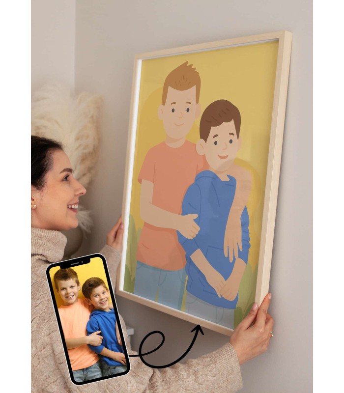 Affiche Illustration minimaliste personnalisée pour frère et soeur | L’AFFICHERIE