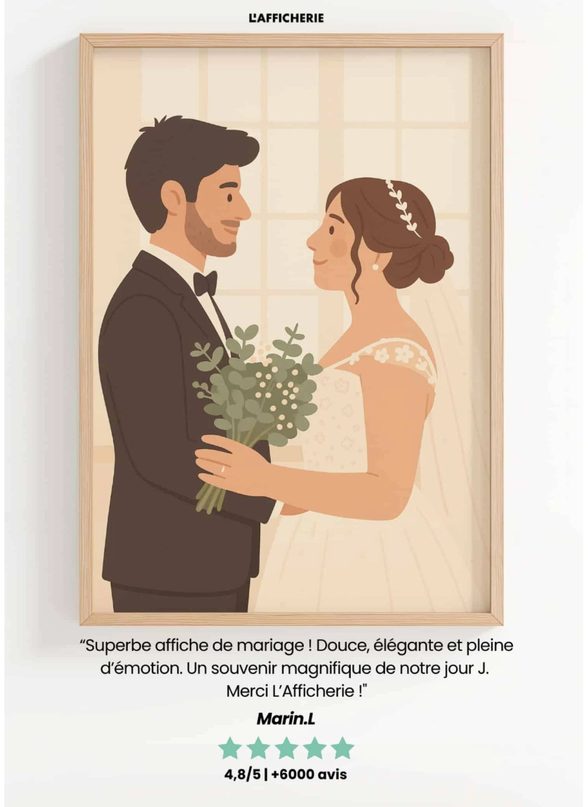 Affiche Illustration minimaliste personnalisée pour grands-parents | L’AFFICHERIE