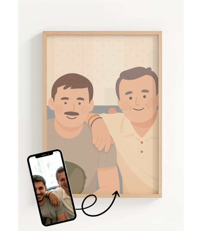 Affiche Illustration minimaliste personnalisée pour oncle et tante | L’AFFICHERIE