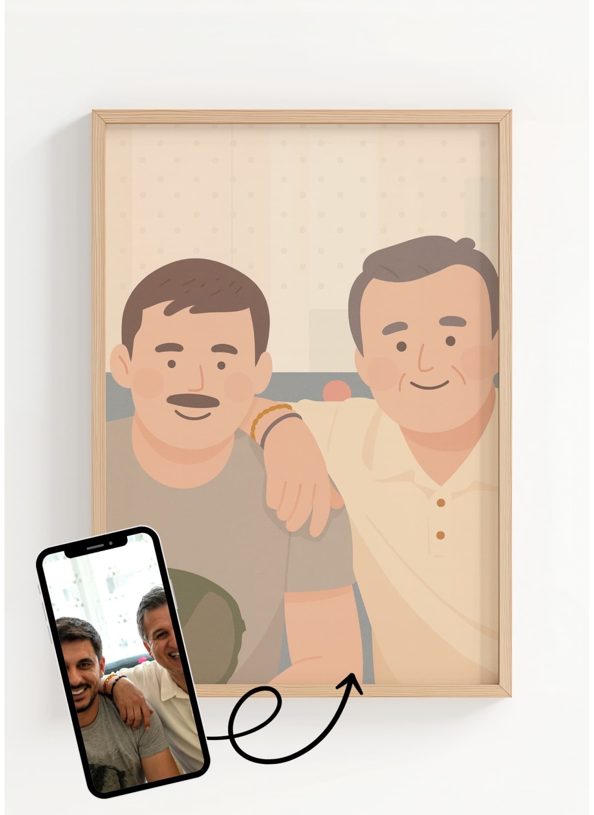 Affiche Illustration minimaliste personnalisée pour oncle et tante | L’AFFICHERIE