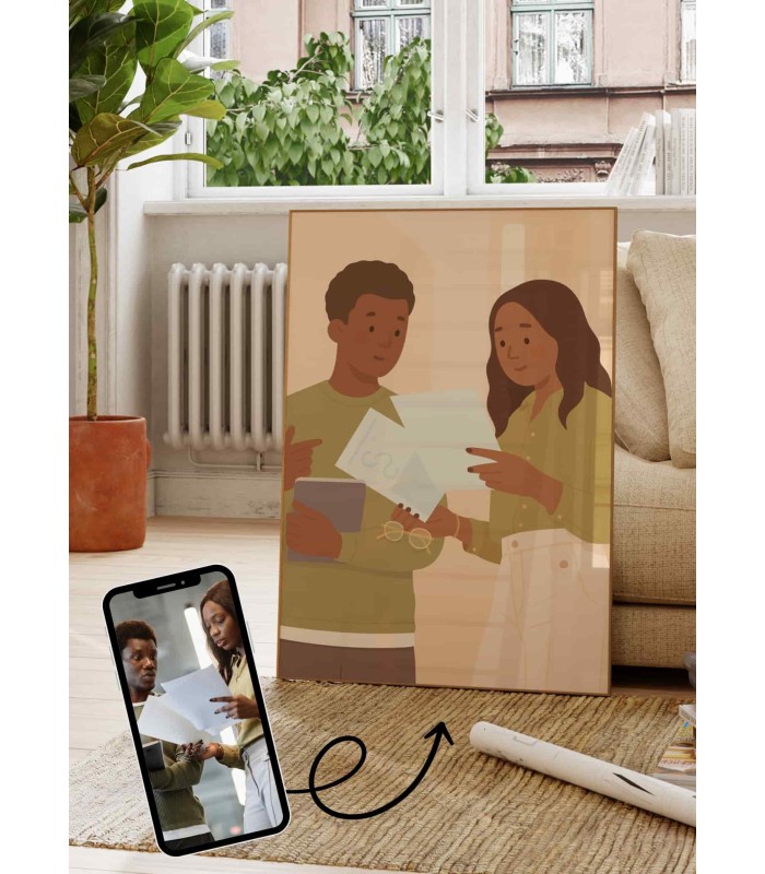 Affiche Illustration minimaliste personnalisée pour collègues | L’AFFICHERIE