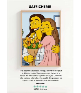 Affiche Cartoon Jaune Personnalisée┃Maman