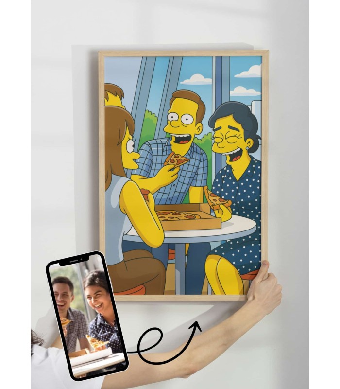Affiche Cartoon Personnalisée (IA) – Votre portrait en style cartoon jaune pour collègues | LAFFICHERIE