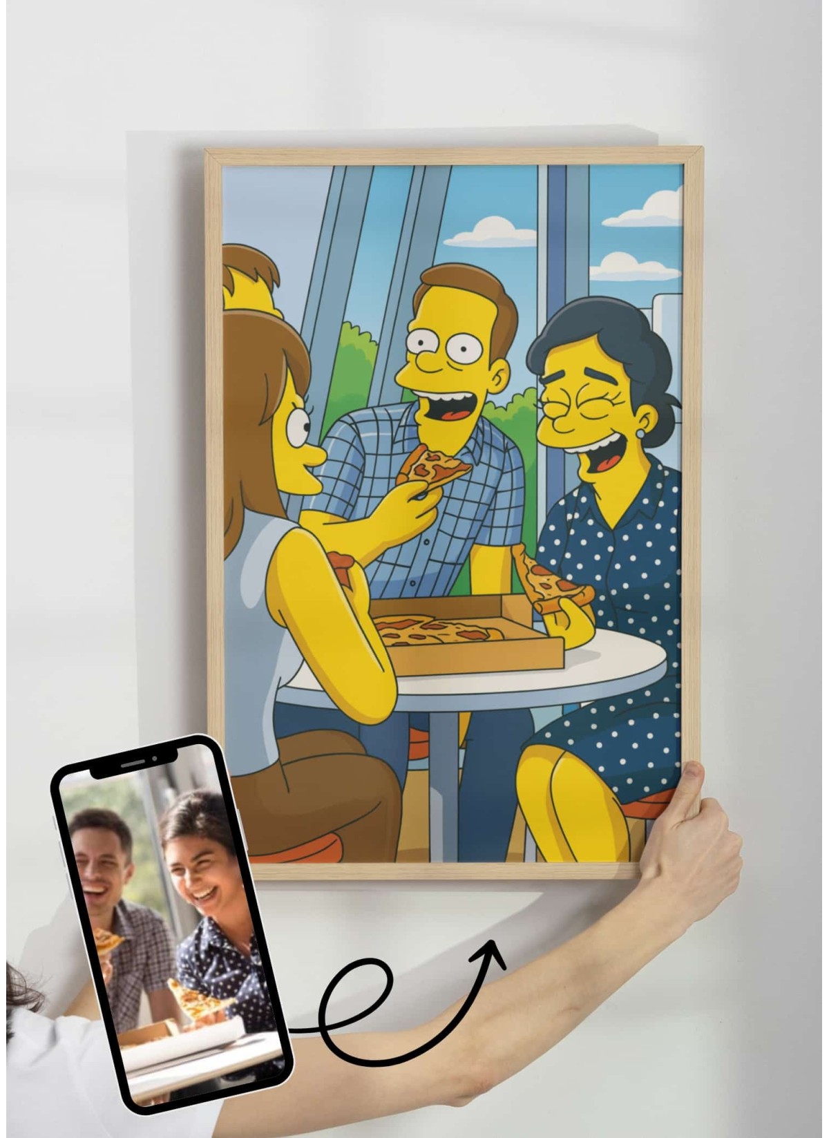 Affiche Cartoon Personnalisée (IA) – Votre portrait en style cartoon jaune pour collègues | LAFFICHERIE